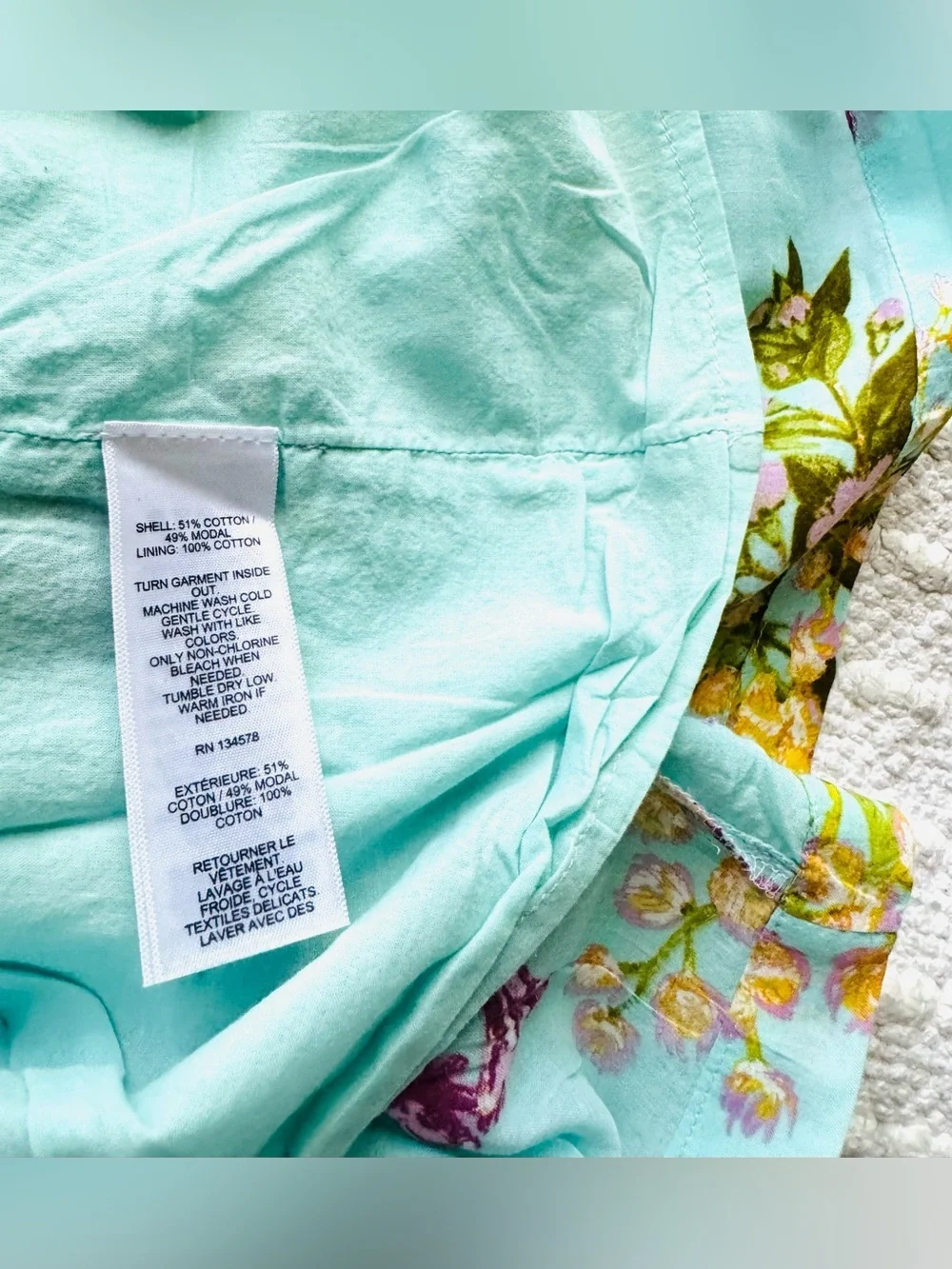 Vineyard Vines Aqua Floral Ruffled Tiered Mini Skirt Girl’s Size 7-8